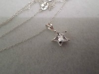Sterling Silver Necklace With Sparkling Cz Star Pendant Sterling Silver Necklace With Sparkling Cz Star Pendant
