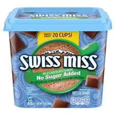 Swiss Miss Milk Chocolate No Sugar Added Hot Cocoa Mix 13 oz Canister