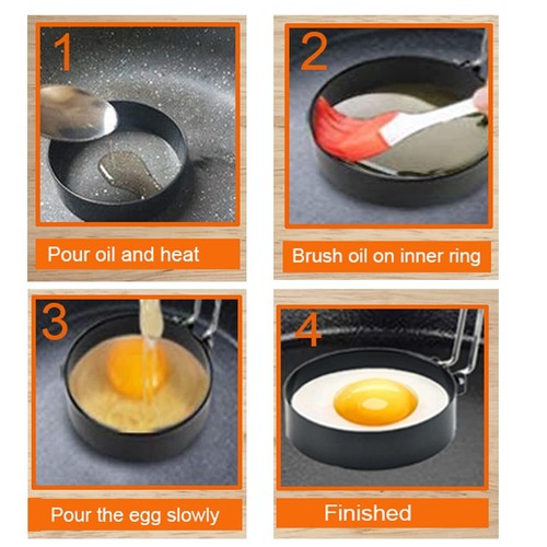 8 Omelette Ring6 Pancake Ring4 Griddle Egg RingNon-Stick Stainless Steel E - Picture 7 of 7