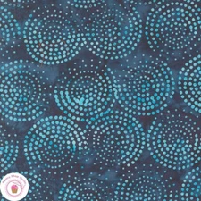 ECHO BATIKS 4369 31 Turquoise Blue Navy Swirl  MODA BATIKS Quilt Fabric