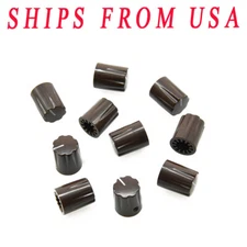 10* Guitar Amp Effect Pedal Knobs 1/4" Davies 1900H Knob w/ Set Screw Brown