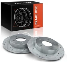 Rear Side Drilled & Slotted Brake Rotors for Mazda 3 2004-2013 2.0L BP4Y26251B