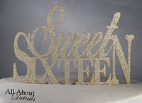 All About Details Gold Sweet-sixteen Cake Topper, New, Free Shipping on sale All About Details Gold Sweet-sixteen Cake Topper, New, Free Shipping on sale