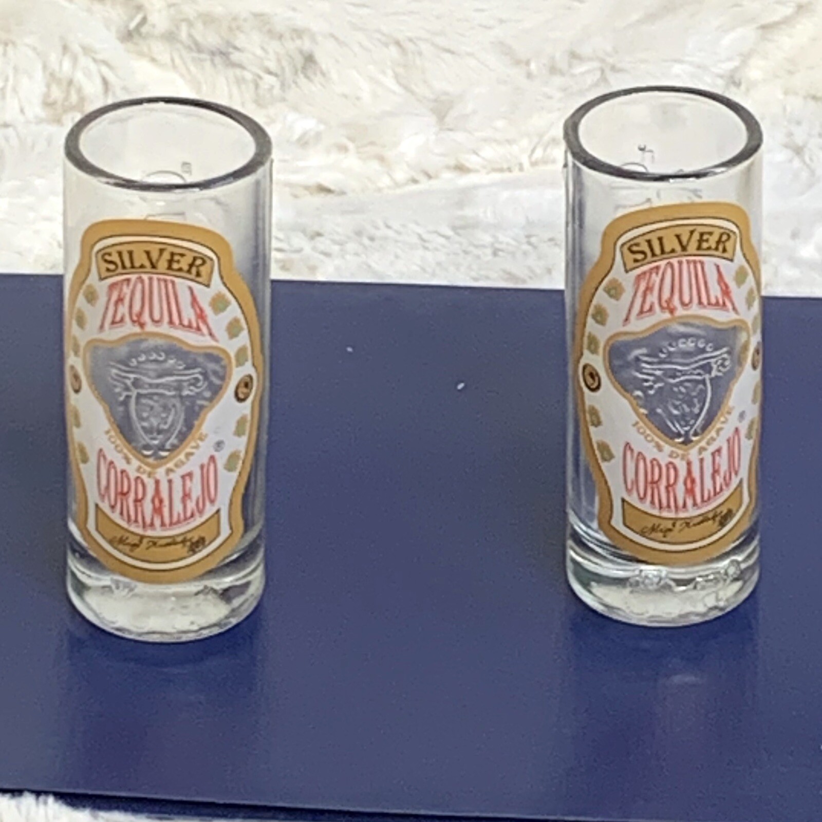 Rare Corralejo Silver Tequila Tall Shot Glasses Good Condition Lot of