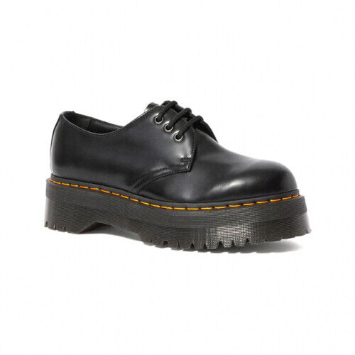 Dr.Martens 1461 Quad Black Polished Smooth - Black / 25567001 / UK 3-8 Shoes - Afbeelding 1 van 11