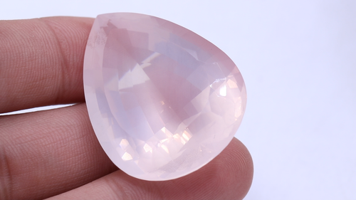 102.2 Ct Real Rose Quartz Pear Cut Faceted Loose Gemstone Jewelry Making Craft - Video 1 of 1