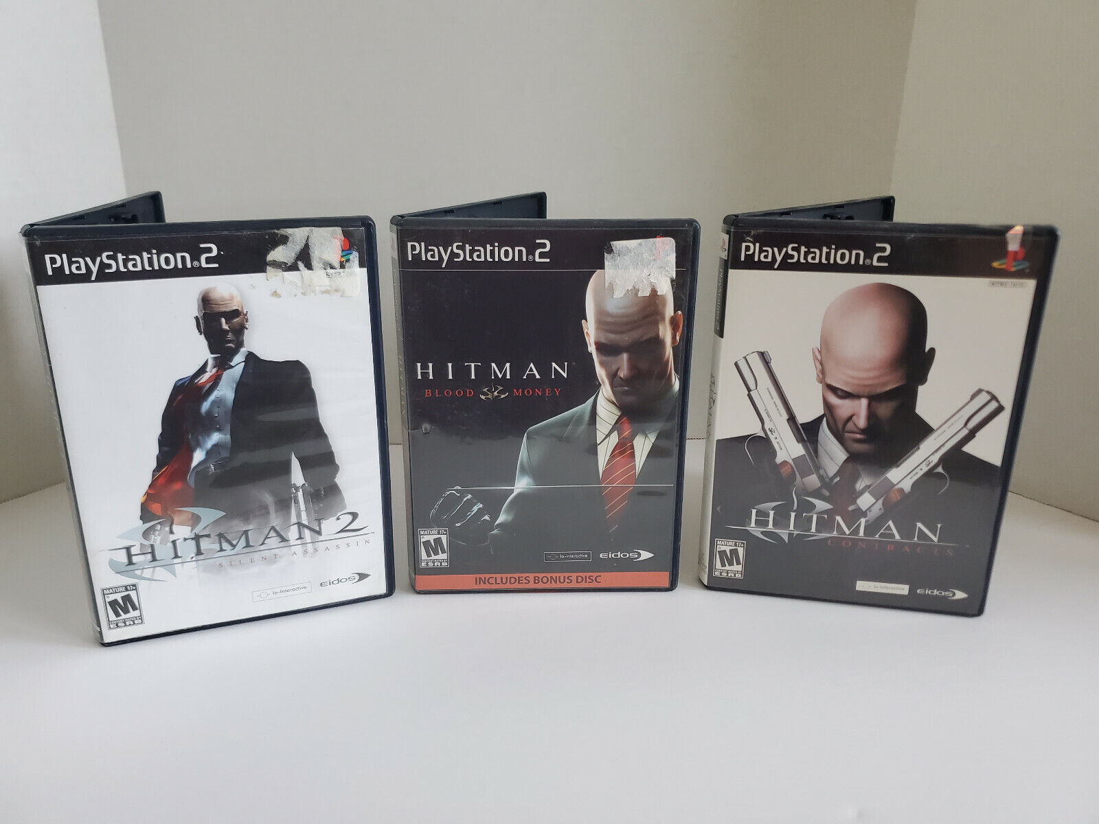 3 Hitman Game Playstation 2 PS2 Bundle - Hitman 2 Blood Money - Contracts NICE |