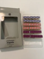 U Brands Assorted Retro Patterns Clothespin Magnets 6 Count New