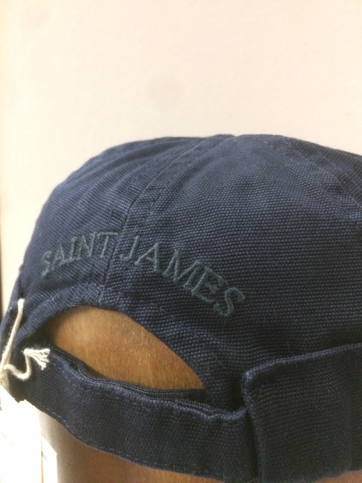 Saint James Navy Canvas Dockers Skull Cap. Miki Canevas in Marine. Size adjust