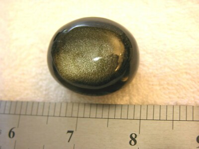  Gold silver sheen obsidian natural polished palm stone AAA gem quality 1.5 inch