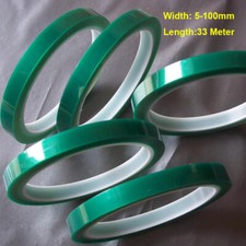 1 Roll 33M Width 5 100mm Green PET Adhesive Tape High Temperature Heat Resistant