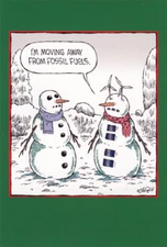 Nobleworks Snowman Fossil Fuels Funny / Humorous Christmas Card