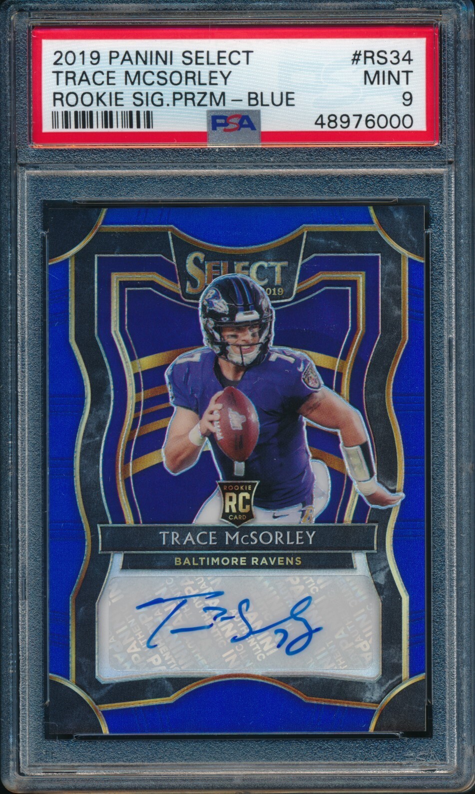 Trace McSorley Panini Select Rookie Signature Prizm #RS34 Blue