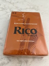 Rico Baritone Saxophone Reeds, Box of 10 Infield, Strength 3.5 New Sealed Box