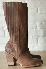 Freebird by Steven FB Knife Tall Brown Leather Boho Boots Women Size 9 Cowgirl