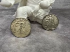 Walking Liberty Half Dollar Lot of 2 1945 P-1946 Denver mint