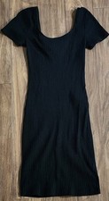 Wild Fable Dress Women's Sz Small Ribbed Knot Bodycon Scoop Neck Mini
