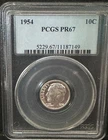 1954 Proof Roosevelt SILVER Dime PCGS PF67