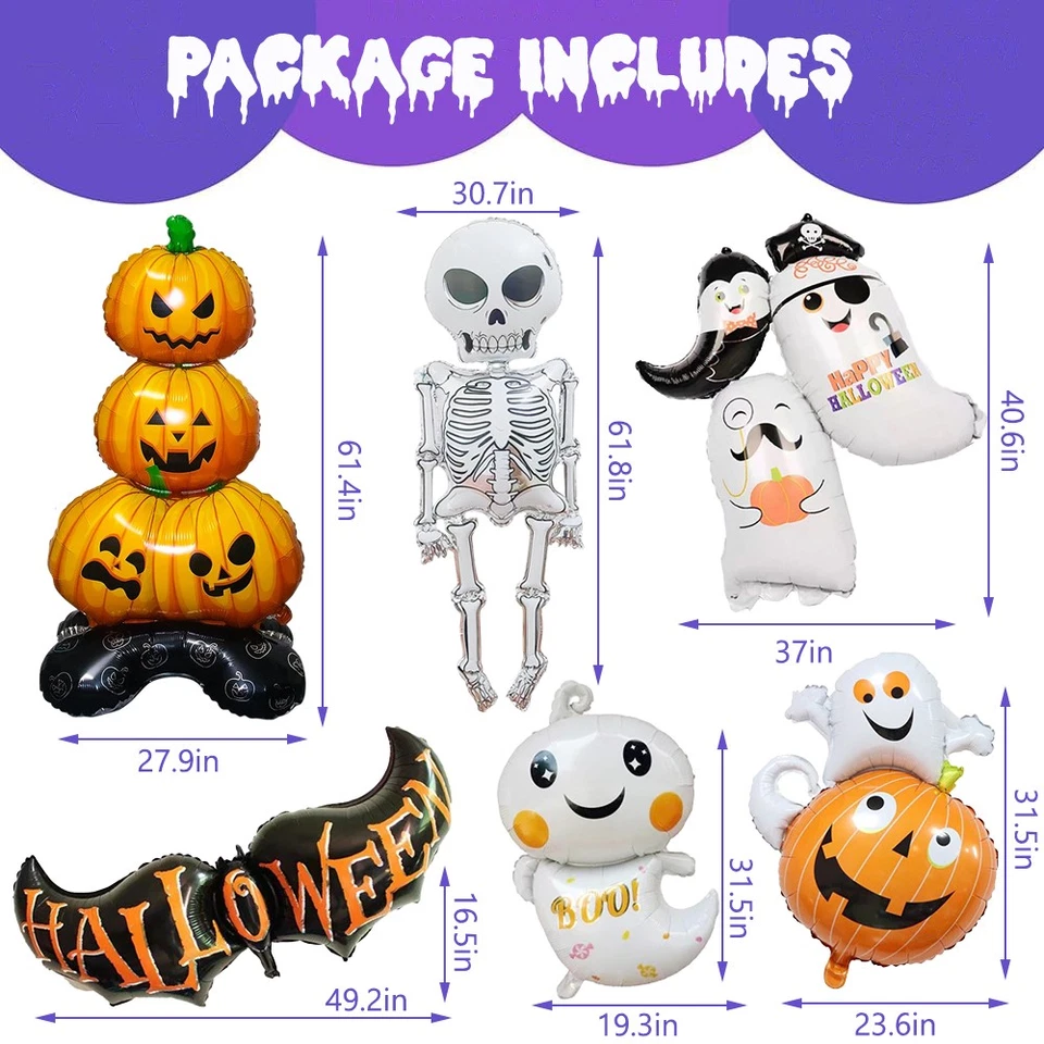 Juegos de globos de aluminio Jumbo de Halloween para decoración espeluznante fiesta hogar proveedor Foto 2 de 4