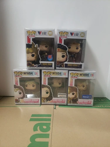 Funko Pop Wonder Woman Lot Death Metal Golden Armor 330 332 383 385 Exclusive