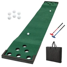 Golf Putting Game Set 11 FT Indoor Outdoor Puttin0g Green Mat for Backyard