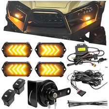 UTV Turn Signal Kit with Horn,Pre-Wired, Plug and Play ATV Standard Blinkers