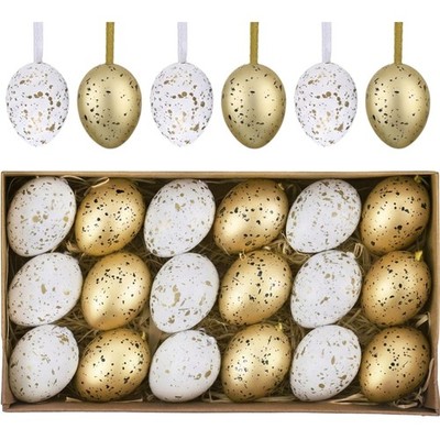 18er Ostereier zum Aufhängen für Osterdeko,4cm Modern künstliche Mini Osterei...