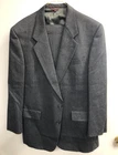 Hart Schaffner & Marx Pure Wool Solid Dark Gray Two Piece Pleated Men's Suit 42R
