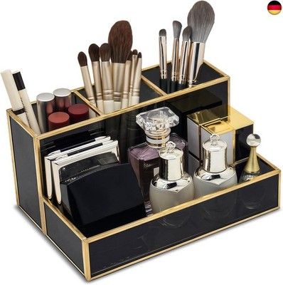 Make up Pinselhalter Schwarz - Multifunktional Make up Organizer für Kommode, Wa