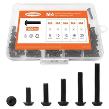 M4 x 8mm 10mm 12mm 16mm 20mm Button Head Socket Cap Screws Bolts, 10.9 Grade ...