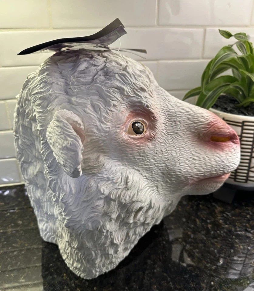 New with Tags Forum Masks Adult Latex Creepy White & Pink Sheep Mask - Image 4 of 4