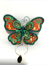 KATHERINE  S COLLECTION SEQUIN  FABRIC BUTTERFLY HANGING ORNAMENT
