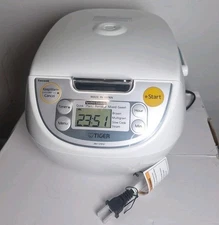 Tiger 5.5-Cup Micom Rice Cooker and Warmer, Nonstick, Japanese, White.