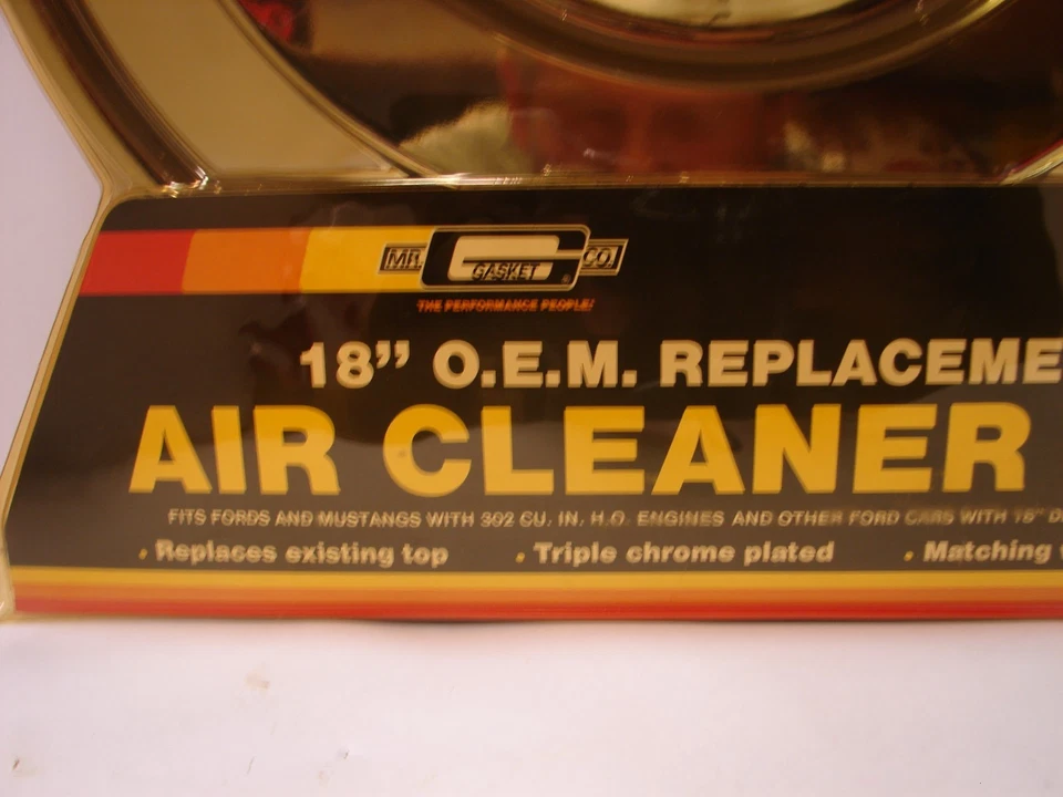Nuevo de Lote Antiguo Junta Mr. 1984 1985 Ford Saleen Mustang 5,0 L Cromo Filtro de Aire Superior 18” 302 Foto 2 de 4