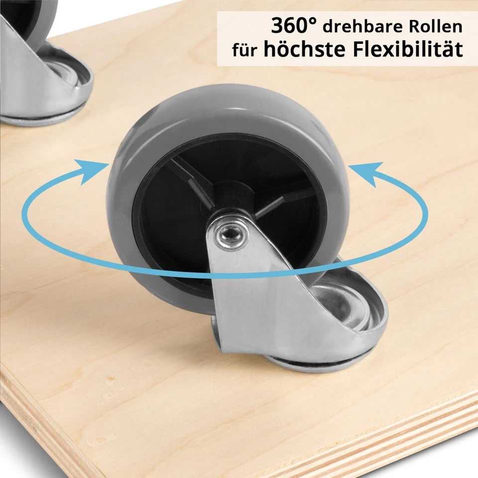 STAHLWERK Rollwagen 4er Set bis 250 kg 58x29 cm Rollbrett Transportroller - Bild 3 von 4