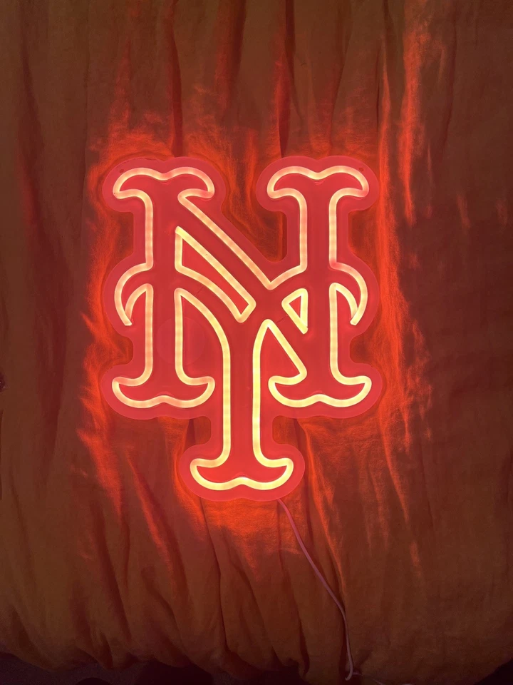 NEW YORK METS Baseball LED luz de néon para parede, caverna do homem, barra - alimentado por USB - Novo - Imagem 2 de 4