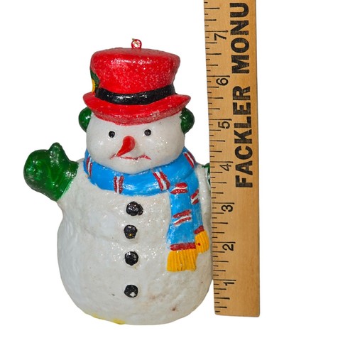 Large Snowman Blow Mold Ornament Plastic Sparkle Christmas Decoration Holiday - Picture 9 of 9