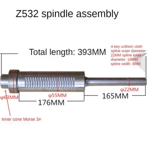 Z532 Accessori per trapano da panca resistenti mandrino spline mandrino accessori per trapano - Foto 4 di 8