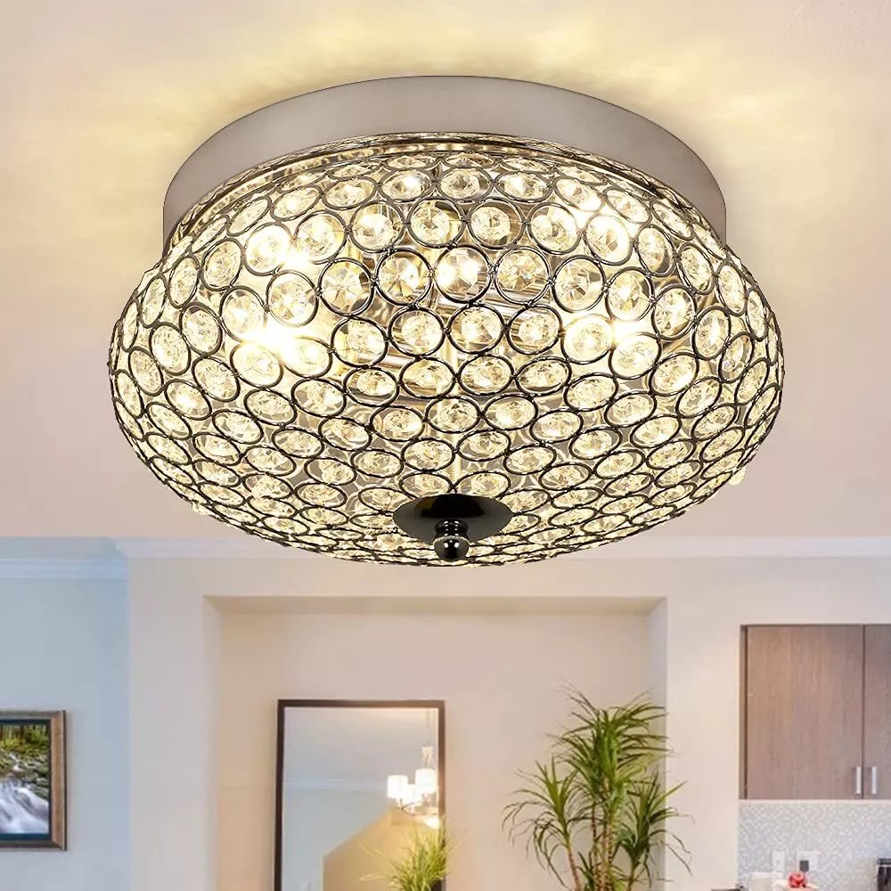 Crystal Ceiling Light Fixture Flush