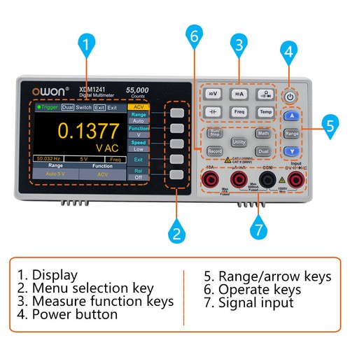 OWON 4 1/2 Digits XDM1241 Bench-type Digital Multimeter True RMS 55000 Counts - Picture 12 of 13