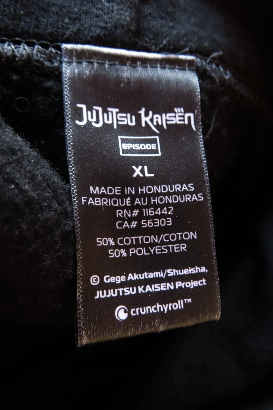 Jujutsu Satoru X Episode Standing Gojo Black Graphic Print Hoodie Size XL