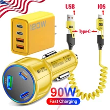 120W Fast Type C USB Wall Charger , 4-In-1 Super Fast Cable For Cell Phone iPad