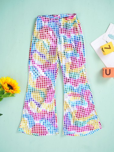 Girls Boys Glitter Sequins Hip Hop Jazz Street Modern Pants Sweatpants Trousers - Picture 237 of 252