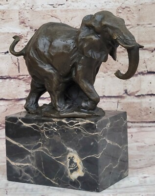 Signed Original Milo African Elephant Bronze Statue Sculpture Hot Cast Figurine