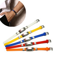 Free Engraving Medical Alert ID Tag Name Women Men Metal Bracelet Silicone Band