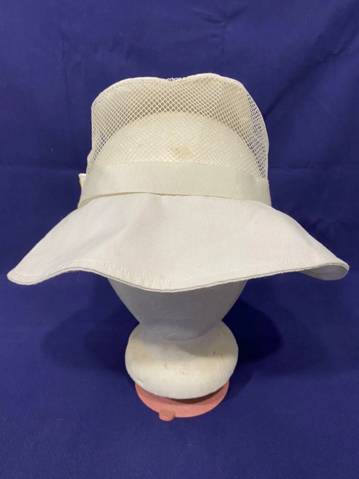 Nuevo de Colección DEE LEES California Blanco Sombrero de Golf Algodón Pastel TEES Cinta MALLA AÑOS 70 Foto 2 de 4