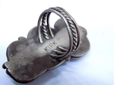 Andy Lee KIRK Sterling Silver Navajo Turquoise Ring Isleta Pueblo