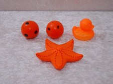 4 Pz. DDR Progettazione Set Gomma Plastica Stelle Marine Anatra Palla - Annata