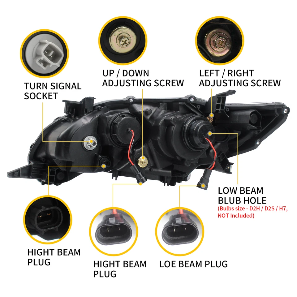 Juego de faros delanteros LED DRL para Toyota Corolla 2011-2013 sedán 2* Foto 4 de 4