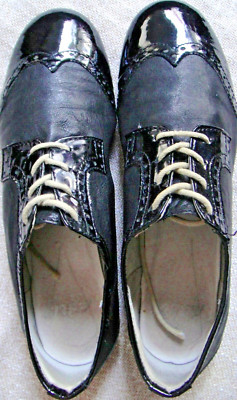 Damen Mokassin Loafer MALLY Gr.38 Budapester Leder Schwarz ITALY